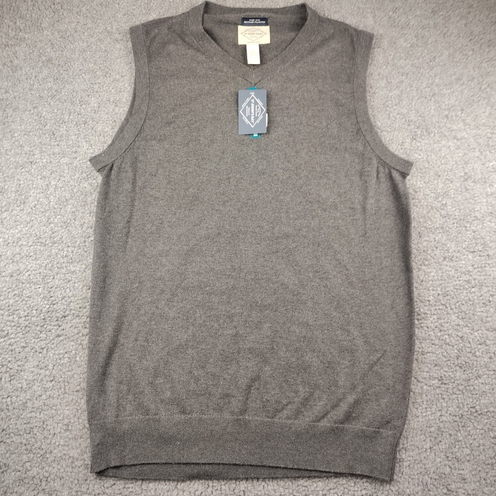 St Johns Bay Cotton Sweater Vest Mens LT Gray V-Neck Super Soft NWT